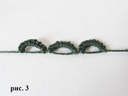 Цепочка из полуколец - фриволите