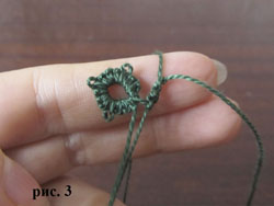 Соединение колец фриволите