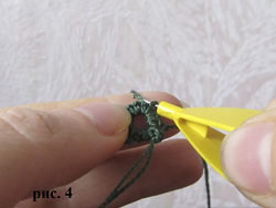 Соединение колец фриволите