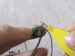 Соединение колец фриволите