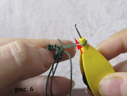 Соединение колец фриволите