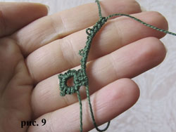 Соединение колец фриволите