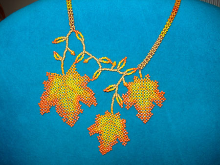 Колье " Золотая осень" 