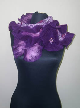 валяние шерсти виреневый шарф