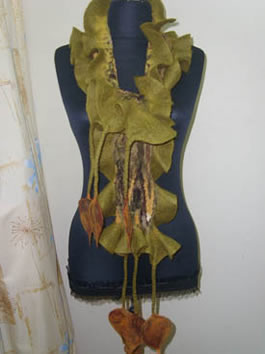 валяние шерсти шарф