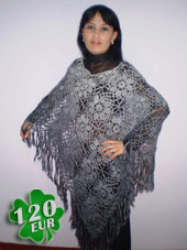 пончо связаное крючком